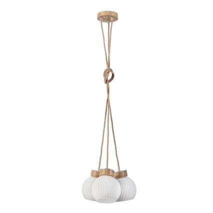 Suspension sur câble LOOMIS 3xE27/15W/230V 130 cm beige/chêne