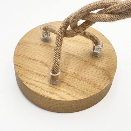 Suspension sur câble LOOMIS 3xE27/15W/230V 130 cm beige/chêne