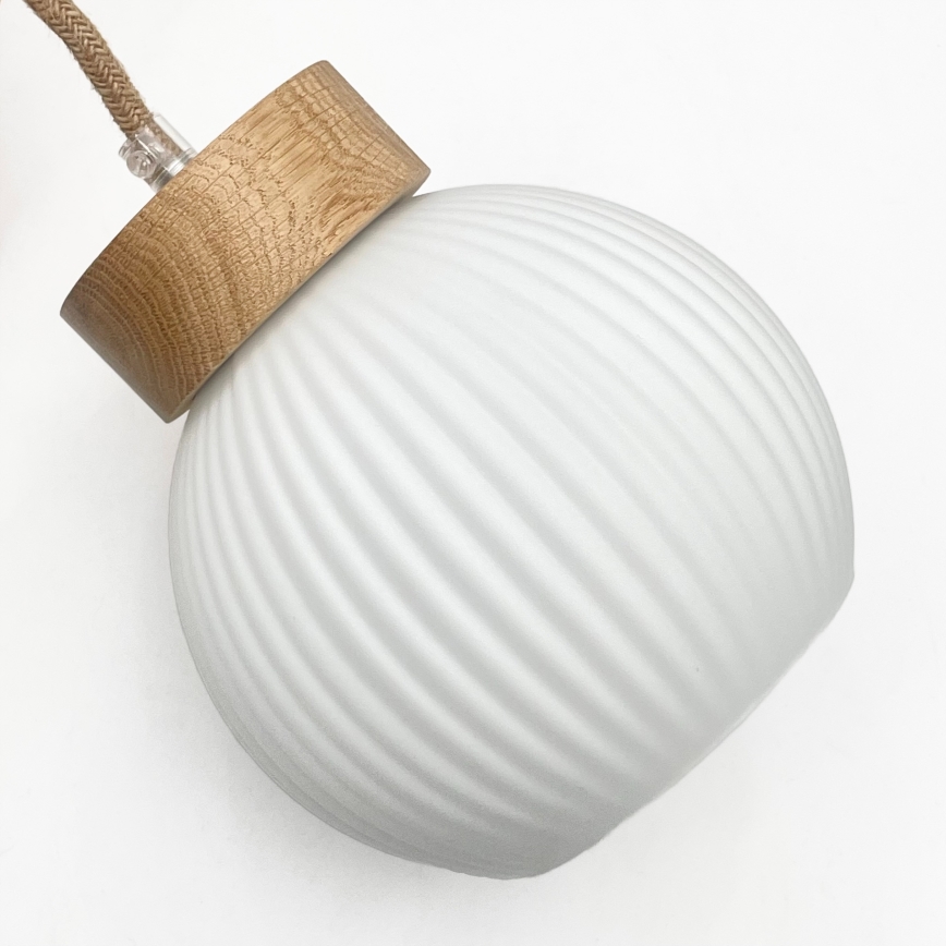 Suspension sur câble LOOMIS 3xE27/15W/230V 130 cm beige/chêne