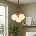 Suspension sur câble LOOMIS 3xE27/15W/230V 83 cm beige/chêne