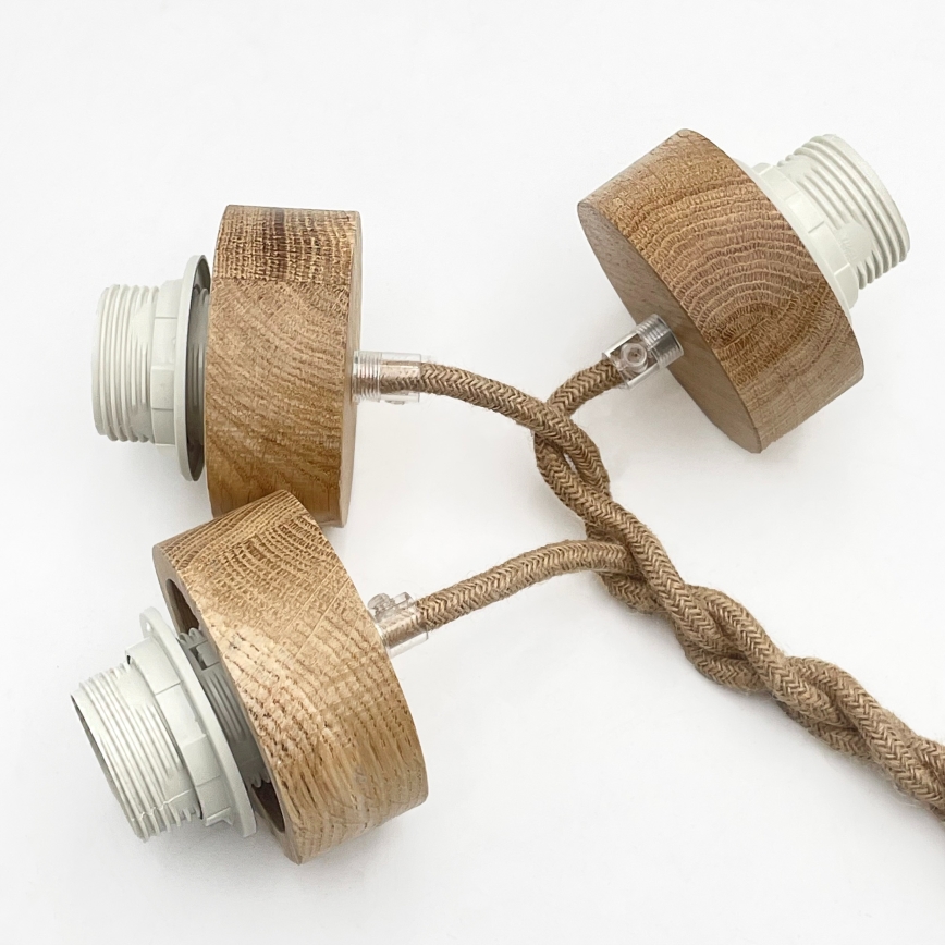 Suspension sur câble LOOMIS 3xE27/15W/230V 83 cm beige/chêne