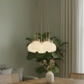 Suspension sur câble LOOMIS 5xE27/15W/230V 130 cm beige/chêne