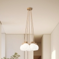 Suspension sur câble LOOMIS 5xE27/15W/230V 83 cm beige/chêne