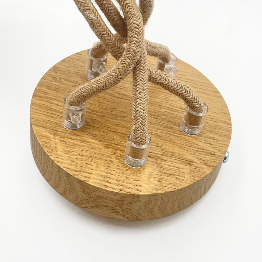 Suspension sur câble LOOMIS 5xE27/15W/230V 83 cm beige/chêne