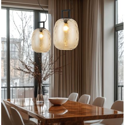 Suspension sur câble LUCY 1xE27/40W/230V beige fumé