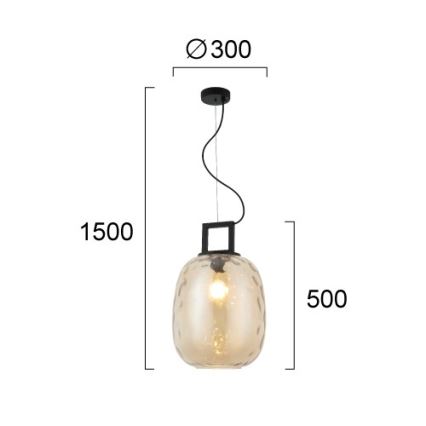 Suspension sur câble LUCY 1xE27/40W/230V beige fumé