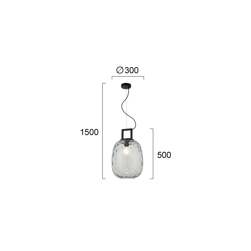 Suspension sur câble LUCY 1xE27/40W/230V noir fumé