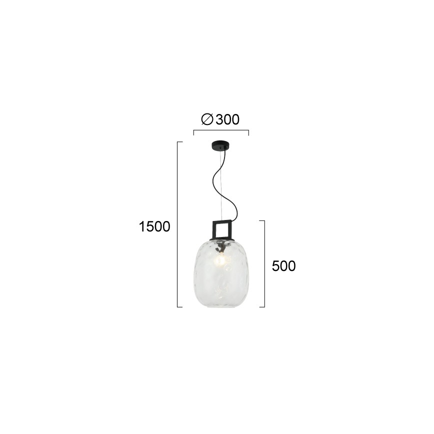 Suspension sur câble LUCY 1xE27/40W/230V noire