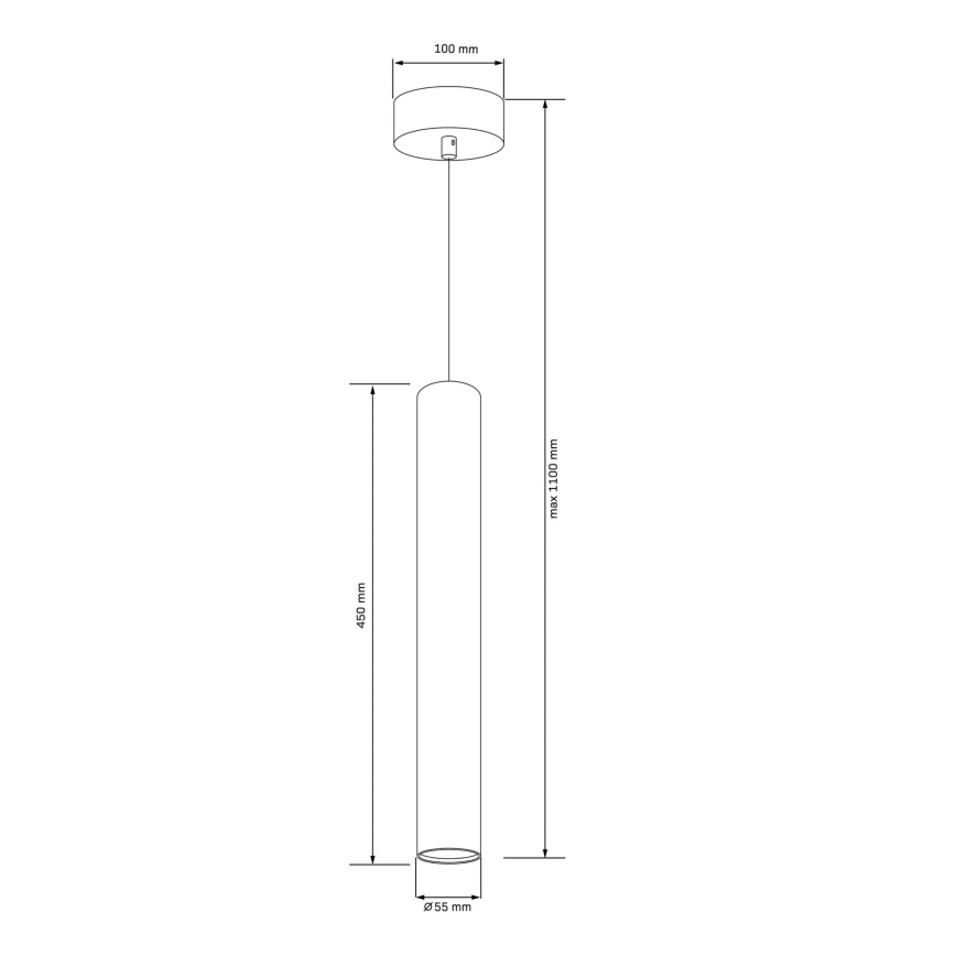 Suspension sur câble LUNGOMARE 1x GU10/10W/230V, chrome mat
