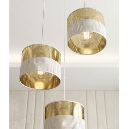 Suspension sur câble LUX 3xE27/15W/230V blanc/doré
