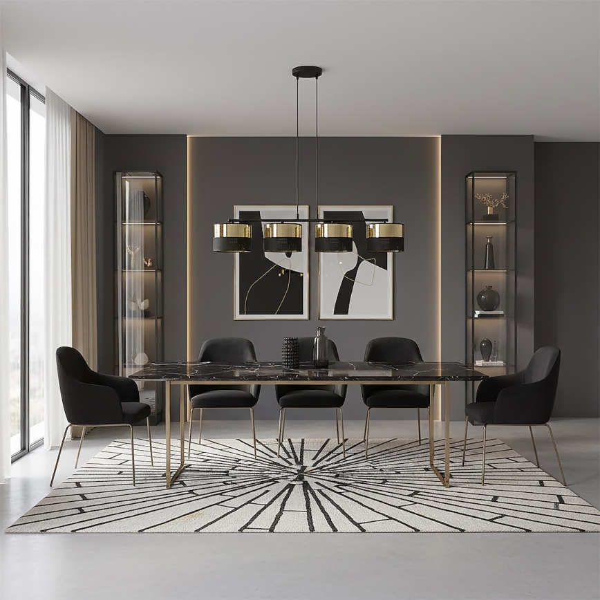 Suspension sur câble LUX 4xE27/15W/230V noir/doré