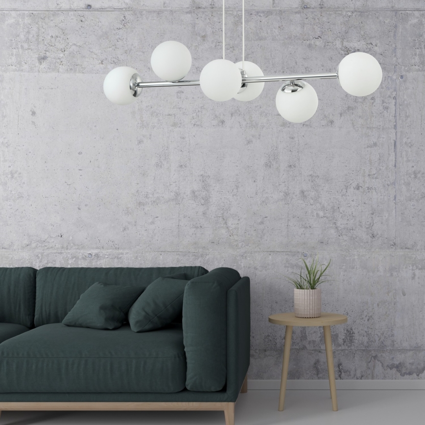 Suspension sur câble MADDIE 5xE14/5W/230V chrome brillant