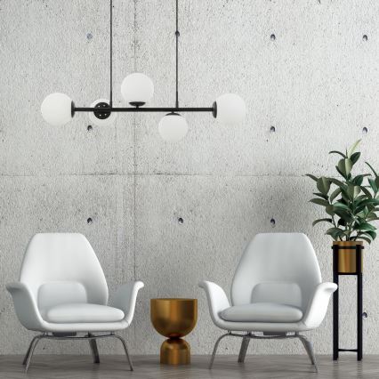 Suspension sur câble MADDIE 5xE14/5W/230V noire