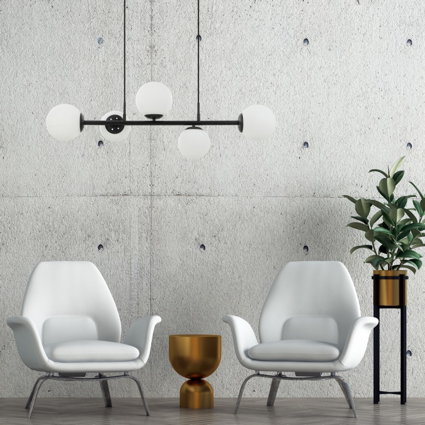 Suspension sur câble MADDIE 5xE14/5W/230V noire