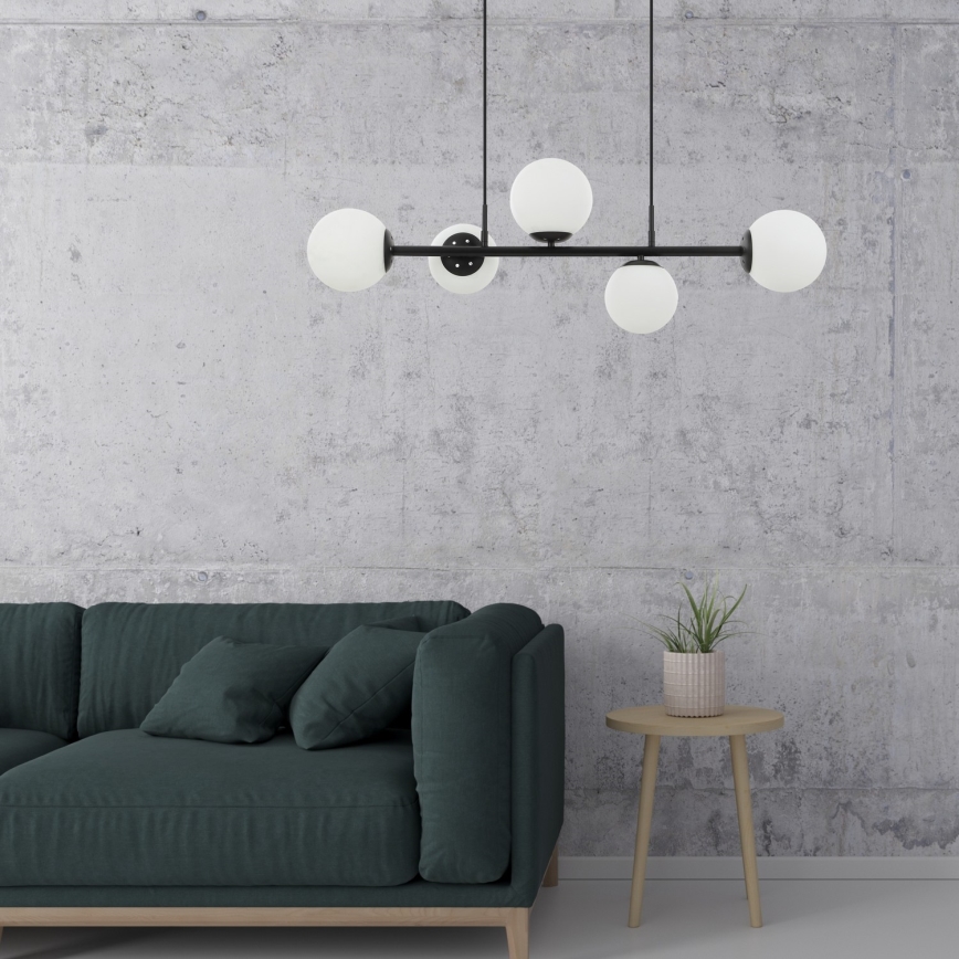 Suspension sur câble MADDIE 5xE14/5W/230V noire