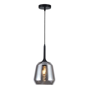 Suspension sur câble MAEVA 1xE27/40W/230V fumé/noir