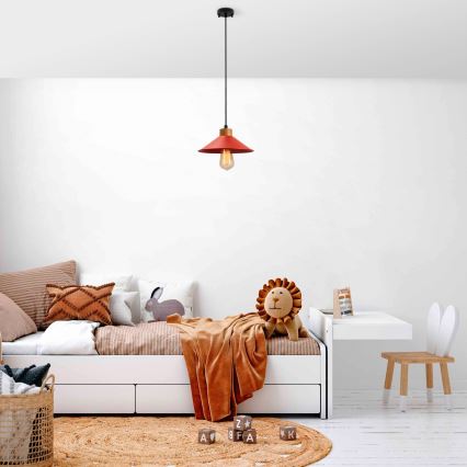 Suspension sur câble MANAVGAT 1xE27/40W/230V rouge/marron