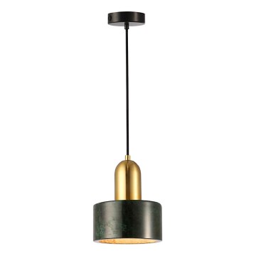 Suspension sur câble MARBLE 1xE27/60W/230V doré/vert/décor marbre