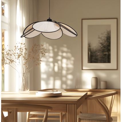 Suspension sur câble MARGARET 1xE27/40W/230V noir/beige