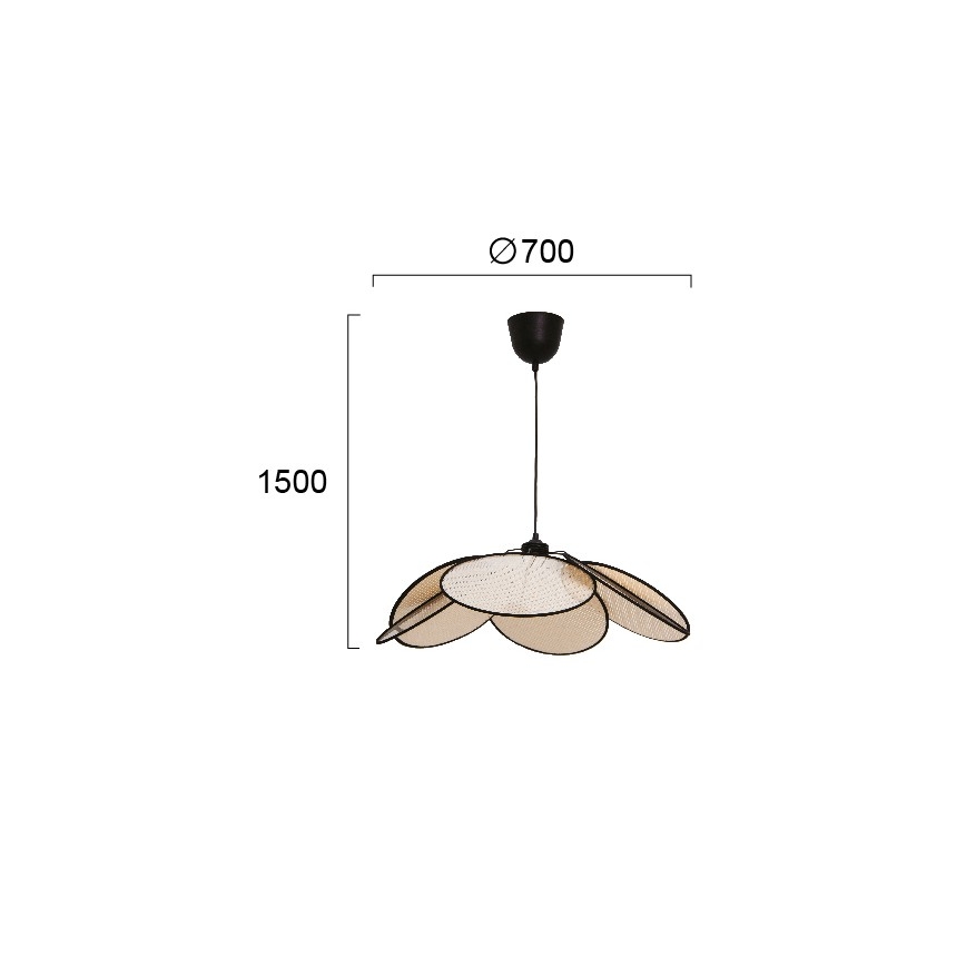 Suspension sur câble MARGARET 1xE27/40W/230V noir/beige
