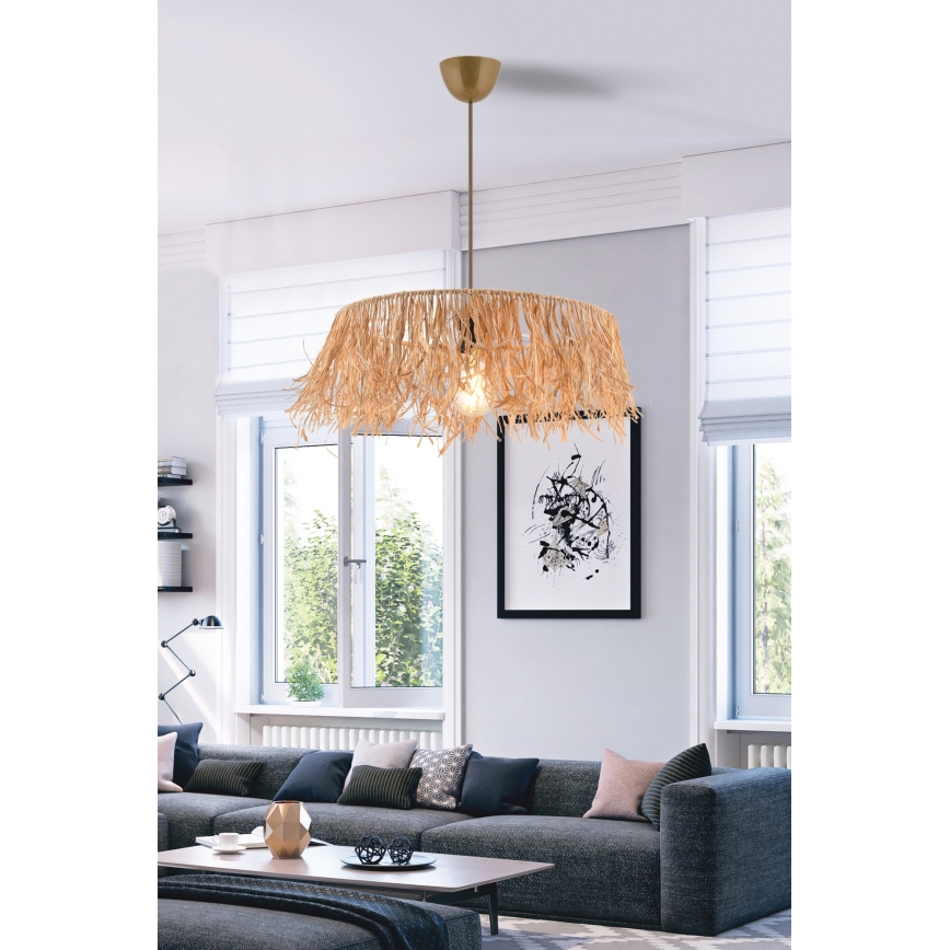 Suspension sur câble MARISKA 1xE27/40W/230V en raphia