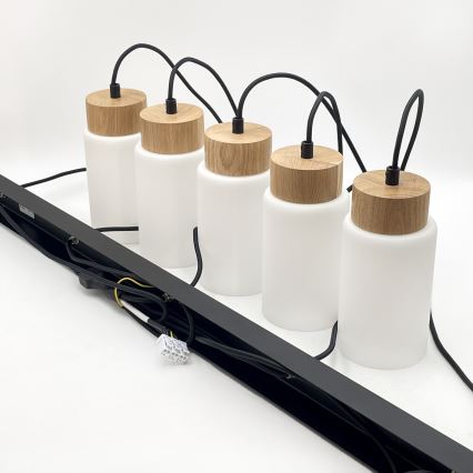 Suspension sur câble MARKUS 1xE27/15W/230V noir/chêne