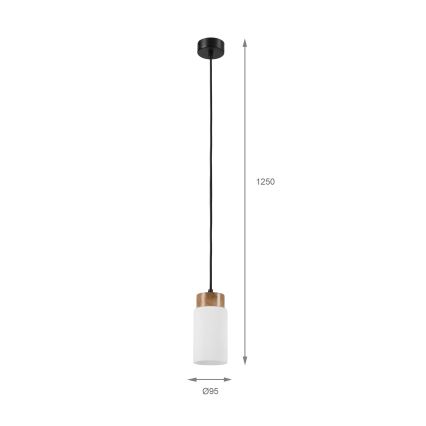 Suspension sur câble MARKUS 1xE27/15W/230V noir/chêne