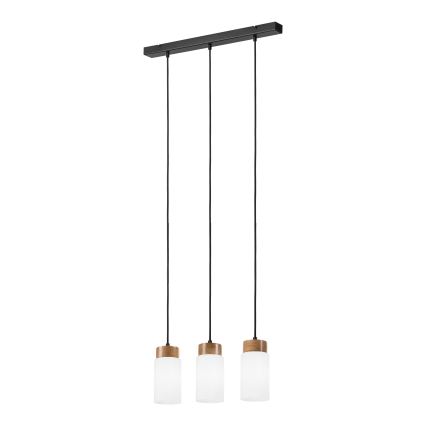 Suspension sur câble MARKUS 3xE27/15W/230V noir/chêne