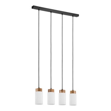 Suspension sur câble MARKUS 4xE27/15W/230V noire/chêne