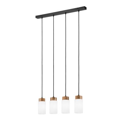 Suspension sur câble MARKUS 4xE27/15W/230V noire/chêne
