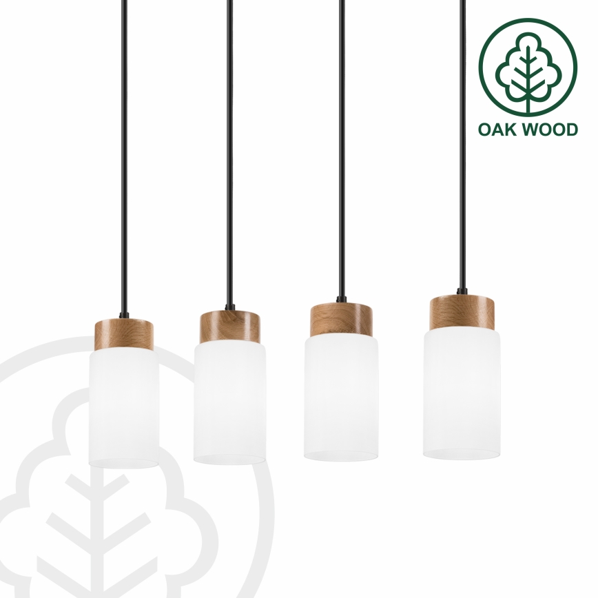 Suspension sur câble MARKUS 4xE27/15W/230V noire/chêne