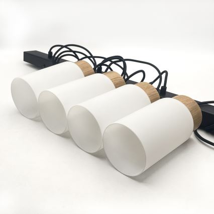 Suspension sur câble MARKUS 4xE27/15W/230V noire/chêne