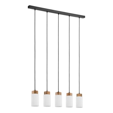 Suspension sur câble MARKUS 5xE27/15W/230V noir/chêne