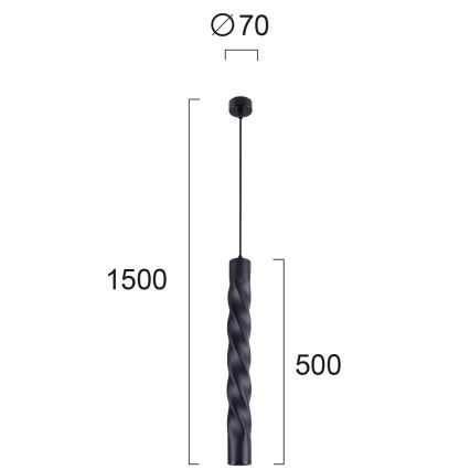 Suspension sur câble MARLEY 1xGU10/30W/230V noire
