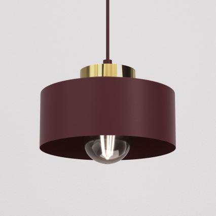 Suspension sur câble MARTI 1xE27/15W/230V bordeaux/doré