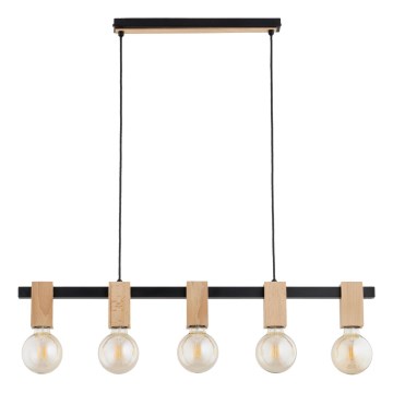 Suspension sur câble MAXIM 5×E27 / 15 W / 230 V noir/beige