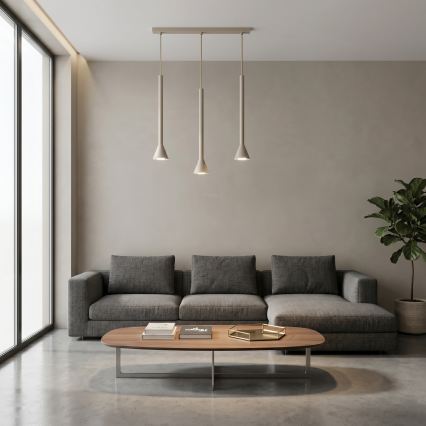 Suspension sur câble MAZZO 3xGU10/8W/230V beige