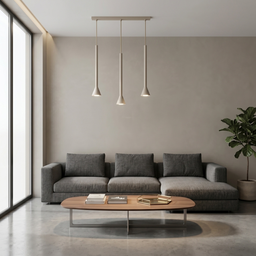 Suspension sur câble MAZZO 3xGU10/8W/230V beige