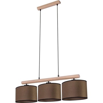 Suspension sur câble MERCEDES 3xE27/40W/230V brun/chêne