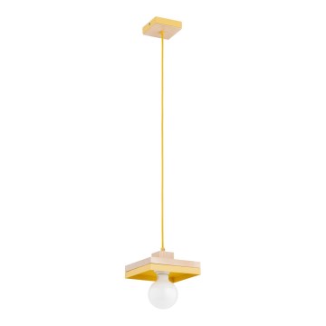 Suspension sur câble MIKO 1xE27/15W/230V jaune/beige