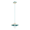 Suspension sur câble MIKO 1xE27/15W/230V menthe/beige