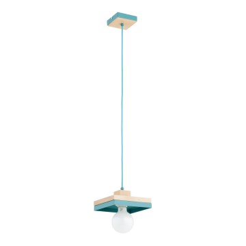 Suspension sur câble MIKO 1xE27/15W/230V menthe/beige