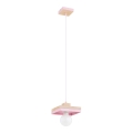 Suspension sur câble MIKO 1xE27/15W/230V rose/beige