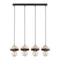 Suspension sur câble MIKO 4xE27/15W/230V noir/beige