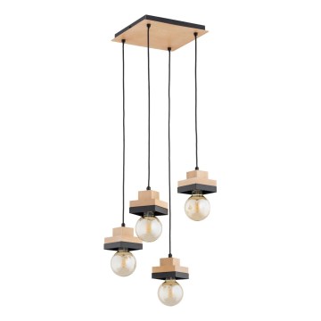 Suspension sur câble MIKO 4xE27/15W/230V noir/beige