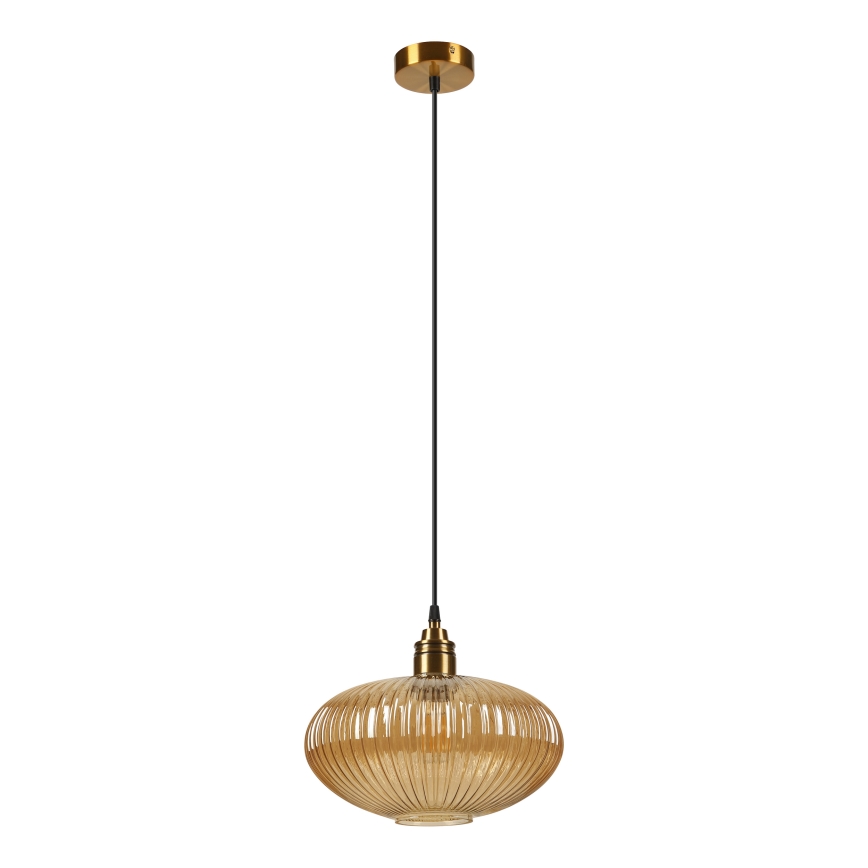 Suspension sur câble MILOU 1xE27/15W/230V dorée / beige fumée