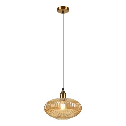 Suspension sur câble MILOU 1xE27/15W/230V dorée / beige fumée