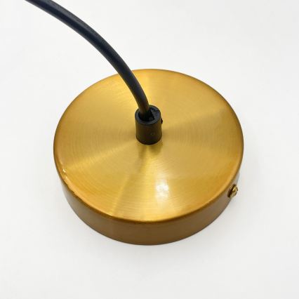 Suspension sur câble MILOU 1xE27/15W/230V dorée / beige fumée