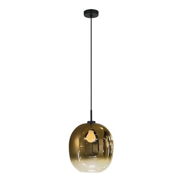 Suspension sur câble MIRROR 1xE27/14W/230V, finition or fumé