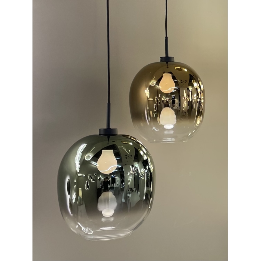 Suspension sur câble MIRROR 1xE27/14W/230V, finition or fumé